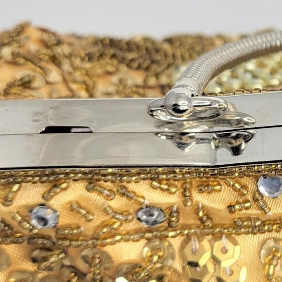 Gold Glitter Evening Clutch Purse - Picture 7 of 13